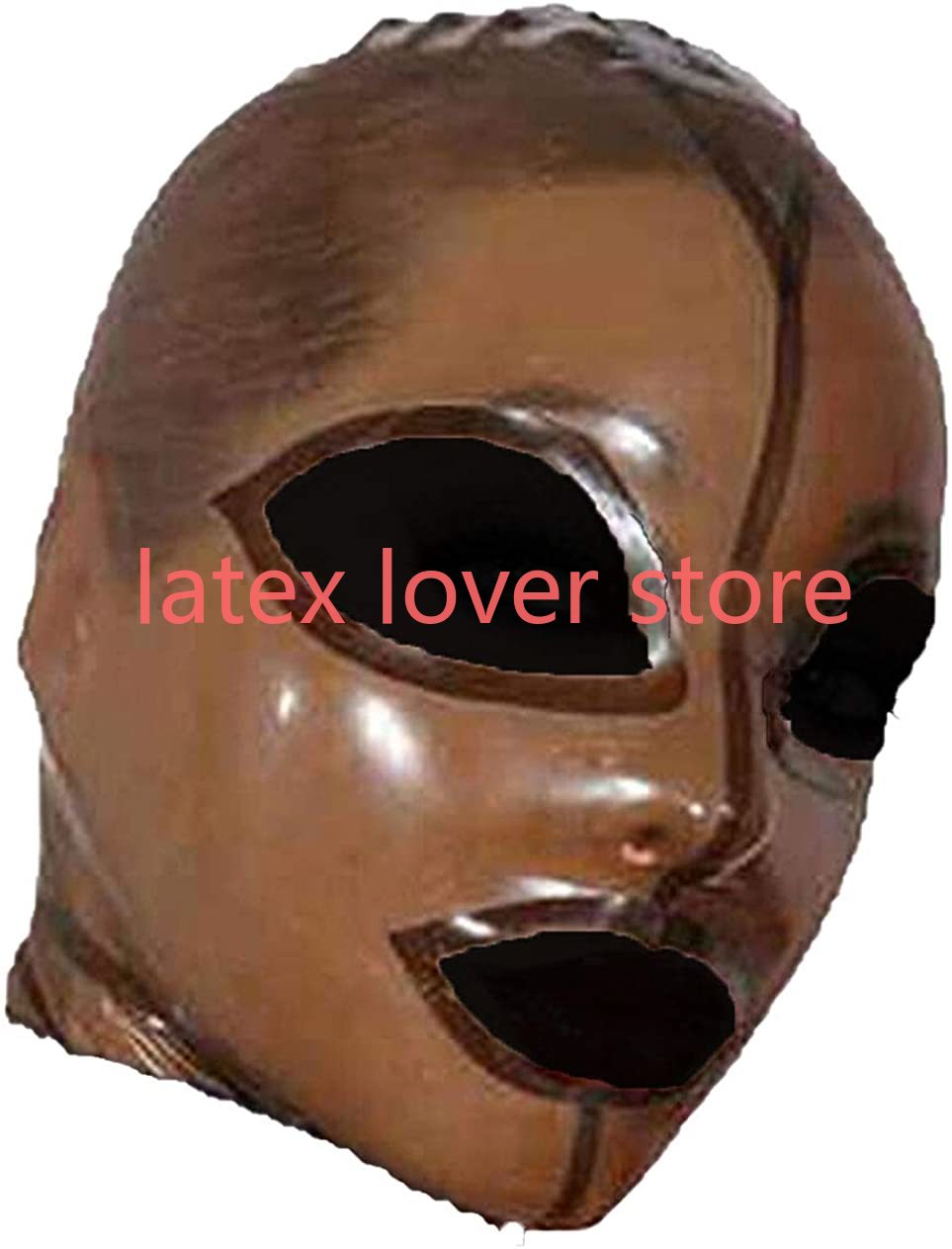 Men Accessories To Wear - Latexmaske, transparent, braun, Gummi, Unisex, Kapuze