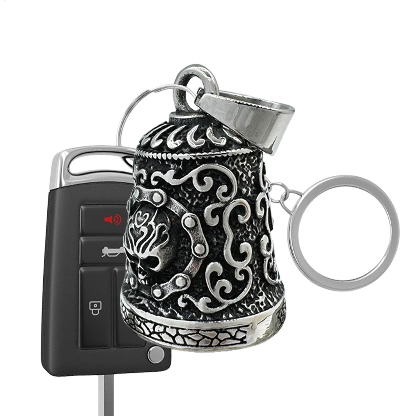Men Accessories Chain - Totenkopf-Glockenanhänger, Motorradglocken, Dekoration für Männer, Reiter,