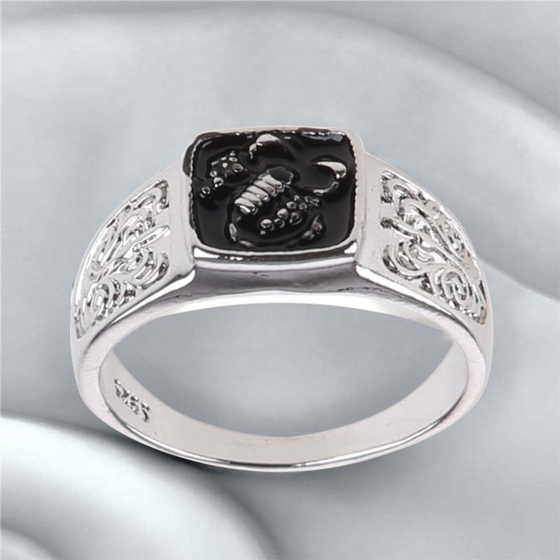 Men'S Accessories Cheap - Ringe mit Skorpion-Tier-Gravur, quadratisch, Gothic, Punk,