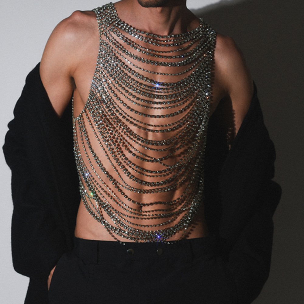 Men Accessories Chain - Mode Luxuriöse Bling Männer Frauen Körper
