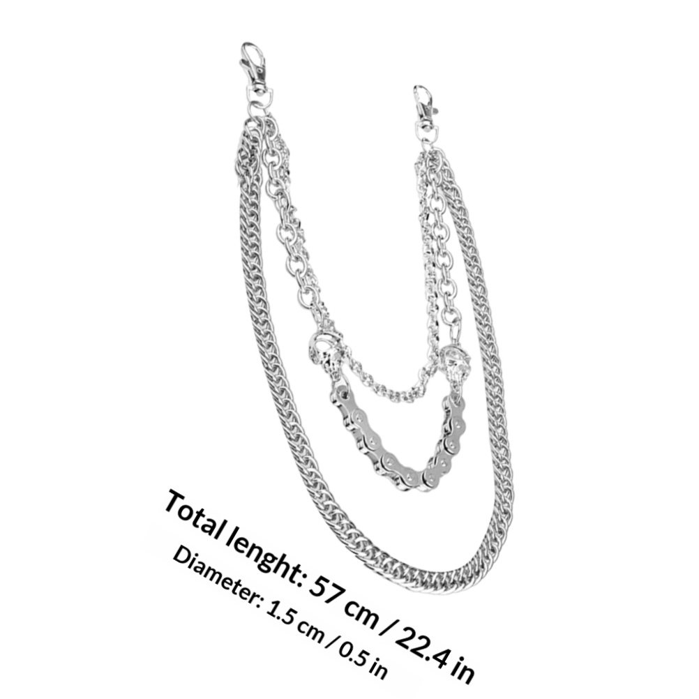 1 Stück silberne Metall-Totenk – Men Accessories Chain Bewertung und Preis