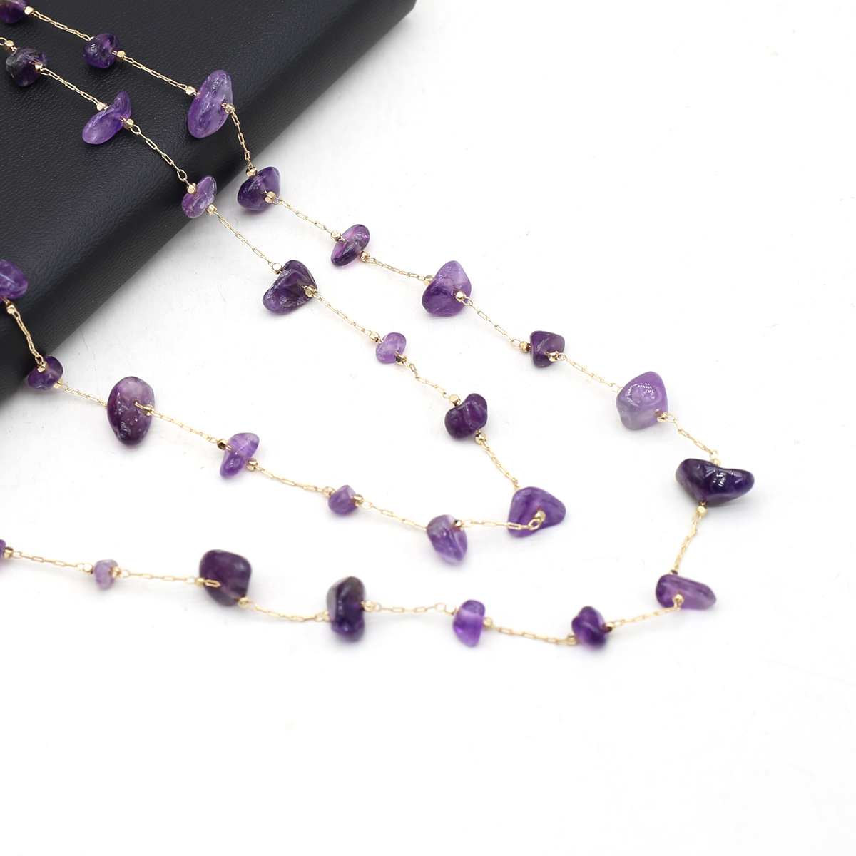 Natürliche Amethyst Stein Perl – Men Accessories Chain Bewertung und Preis