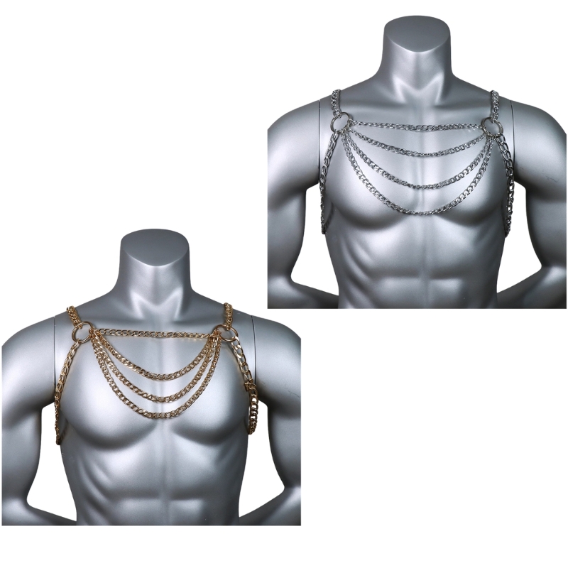 Männer Sexy Metall Körper Brus – Men Accessories Chain Bewertung und Preis