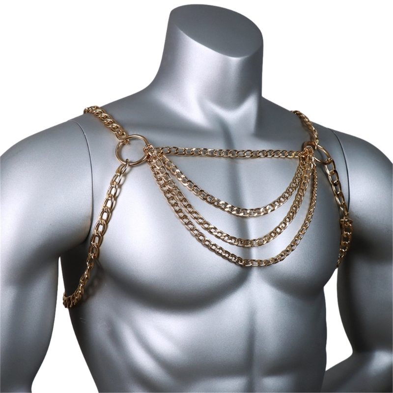 Männer Sexy Metall Körper Brus – Men Accessories Chain Bewertung und Preis