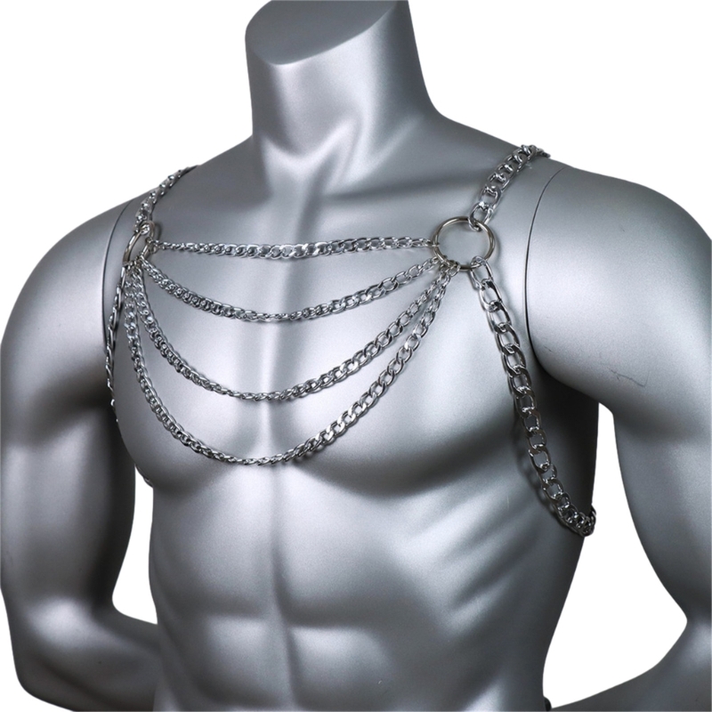 Männer Sexy Metall Körper Brus – Men Accessories Chain Bewertung und Preis