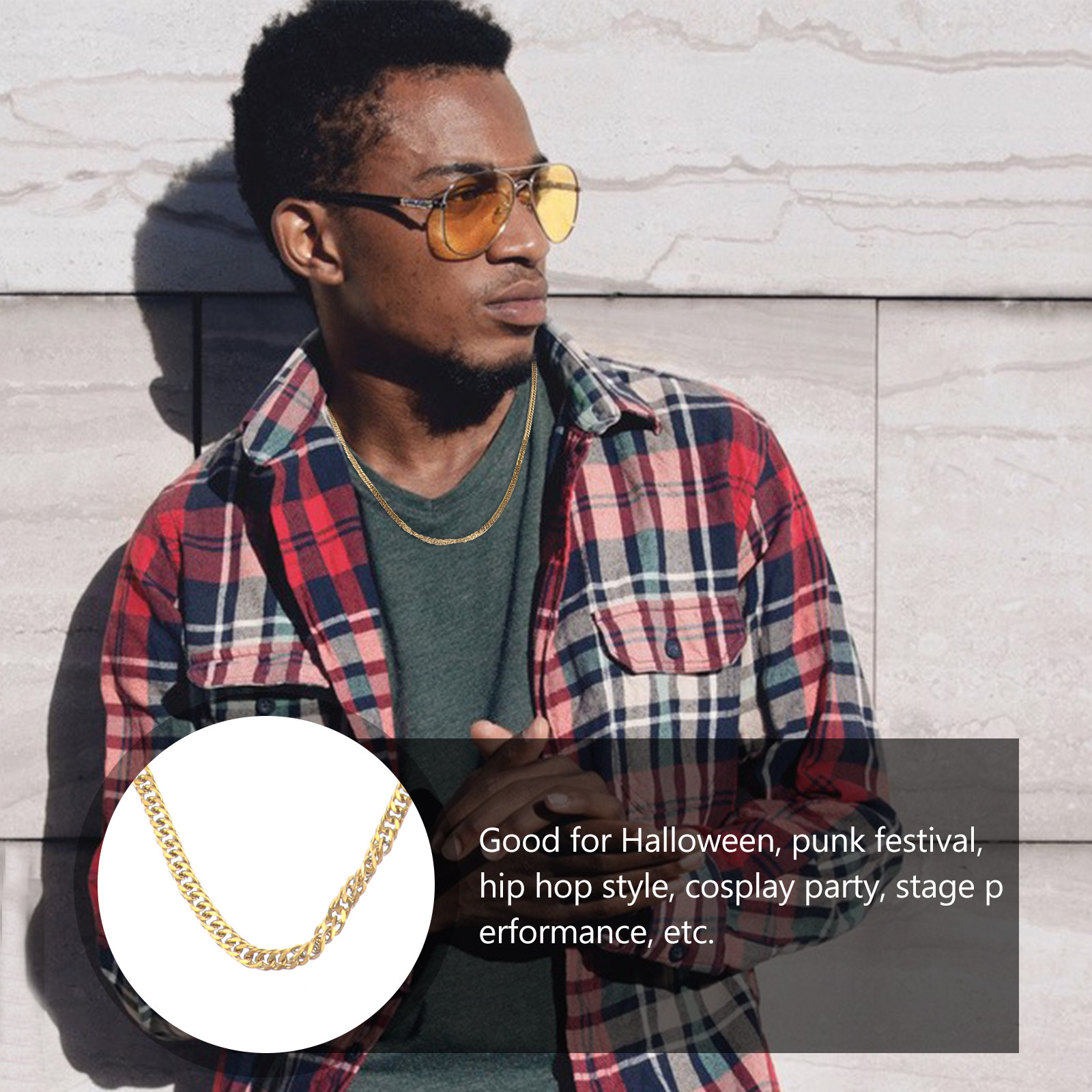 1 Stück Goldene Doppel-Schnall – Men Accessories Chain Bewertung und Preis